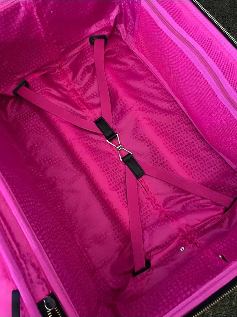 kate spade bon voyage black leather luggage set